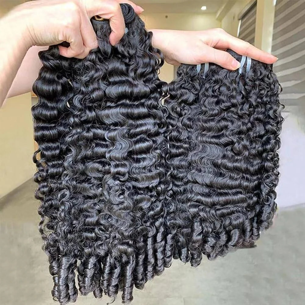 Extensiones de cabello humano rizado birmano