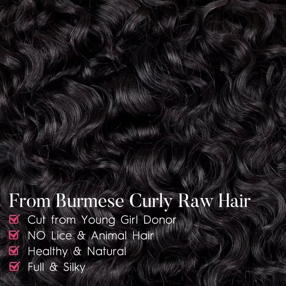 Extensiones de cabello humano rizado birmano