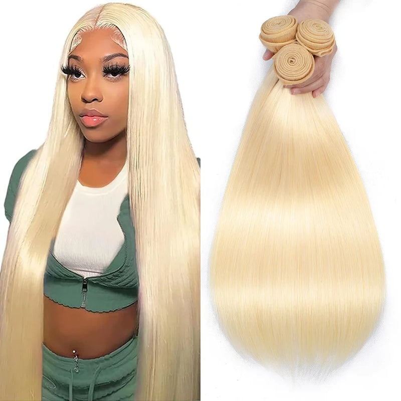 Extensiones de Pelo Humano Liso Rubio 613