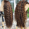 Peluca Rizada Cabello Humano Miel