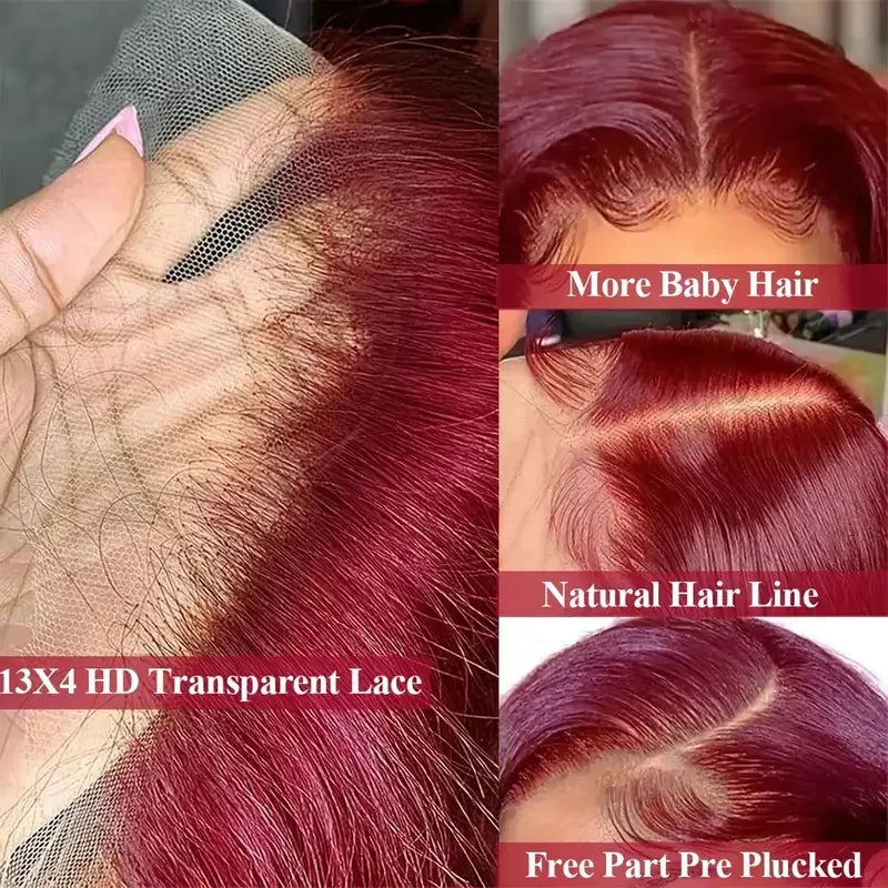 Peluca Bob Borgoña de Pelo Humano
