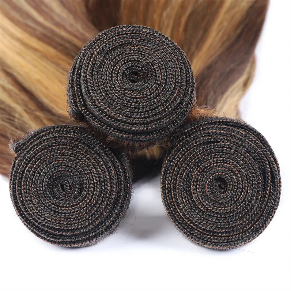 Extensiones Cabello Humano Castaño Miel