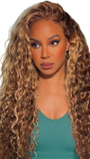 Peluca Rizada Cabello Humano Miel