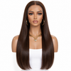 Peluca Castaña Lacia de Cabello Humano